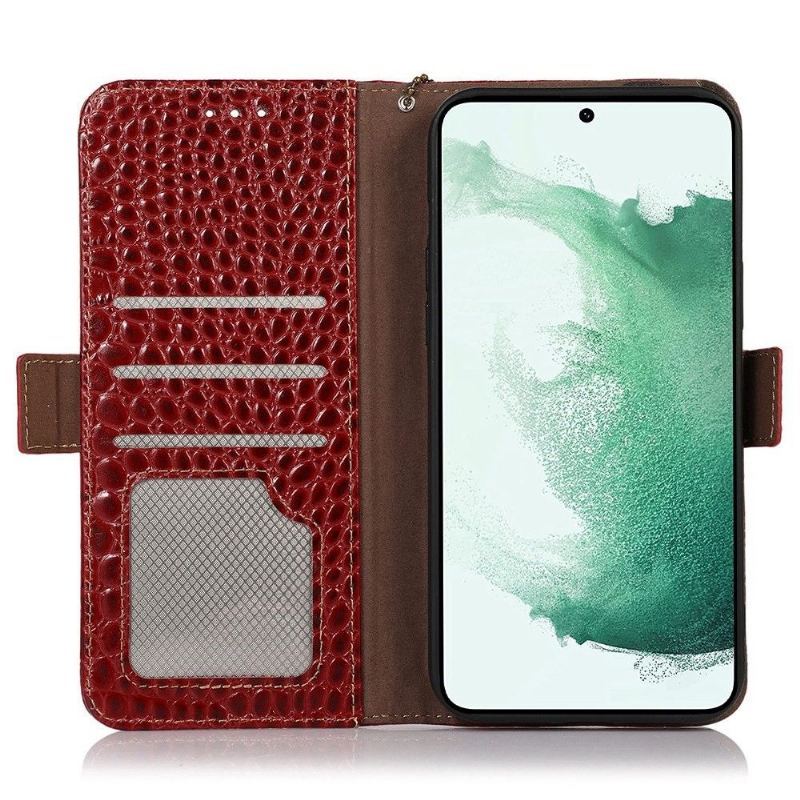 Etui Folio do Samsung Galaxy A53 5G Croco Look Z Prawdziwej Skóry