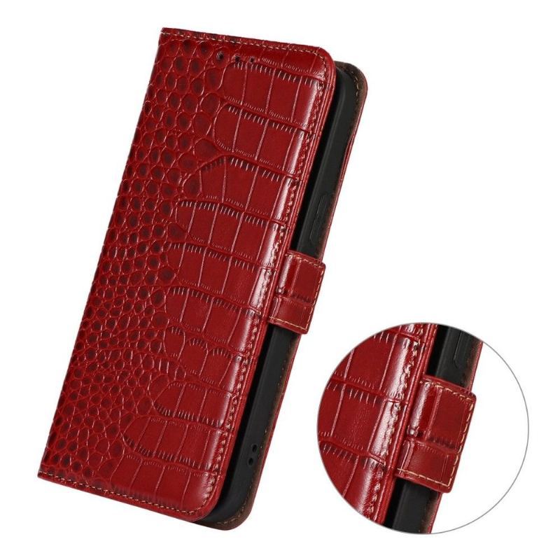 Etui Folio do Samsung Galaxy A53 5G Croco Look Z Prawdziwej Skóry