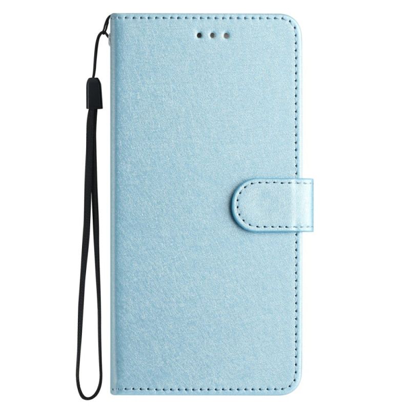 Etui Folio Do Xiaomi 14t Pro Jedwabna Tekstura Na Ramiączkach