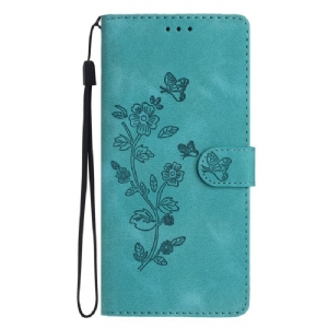 Etui Folio Do Xiaomi 14t Pro Kwiatowy Wzór Z Paskiem