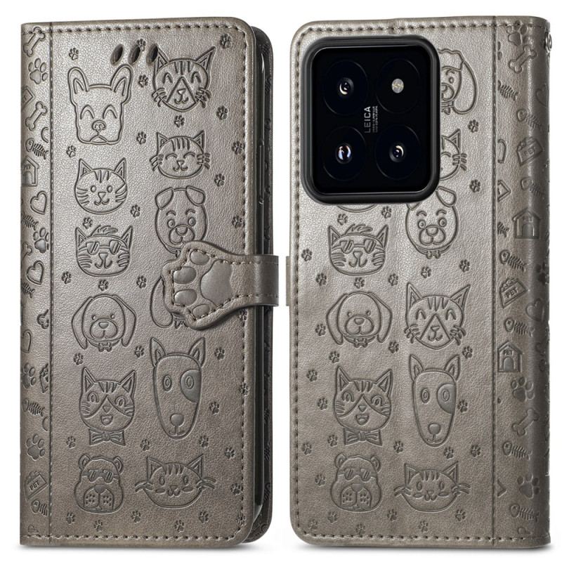 Etui Folio Do Xiaomi 14t Pro Zwierzęta Z Safari