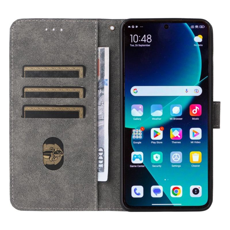 Etui Folio Xiaomi 14t Pro Pasek Blokujący Rfid Z Efektem Zamszu