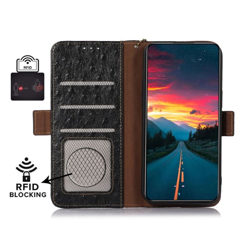 Etui Folio Xiaomi 14t Pro Prawdziwa Skóra Teksturowana Etui Ochronne