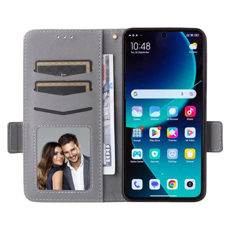 Etui Folio Xiaomi 14t Pro Tekstura Liczi Z Paskiem Etui Ochronne