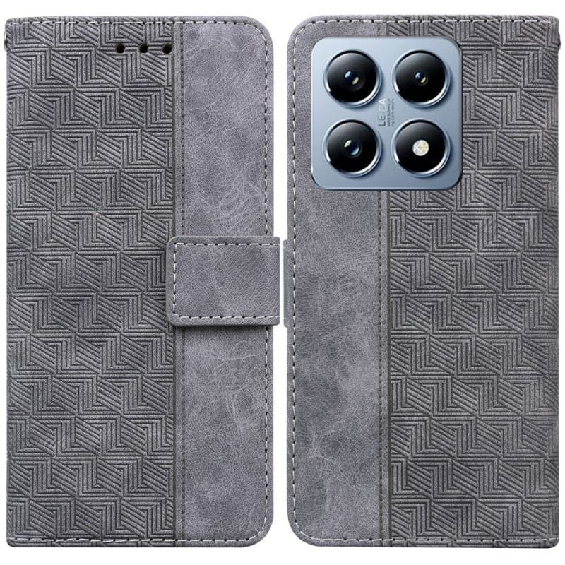 Etui Folio Xiaomi 14t Pro Tkany Wzór Etui Ochronne