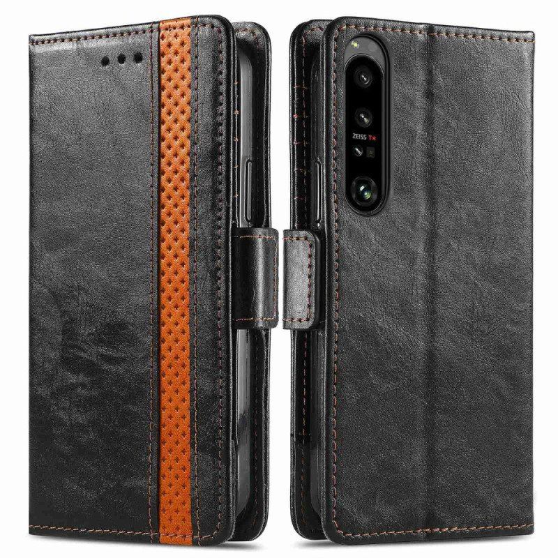 Etui Folio do Sony Xperia 1 IV Dwukolorowe Podwójne Zapięcie