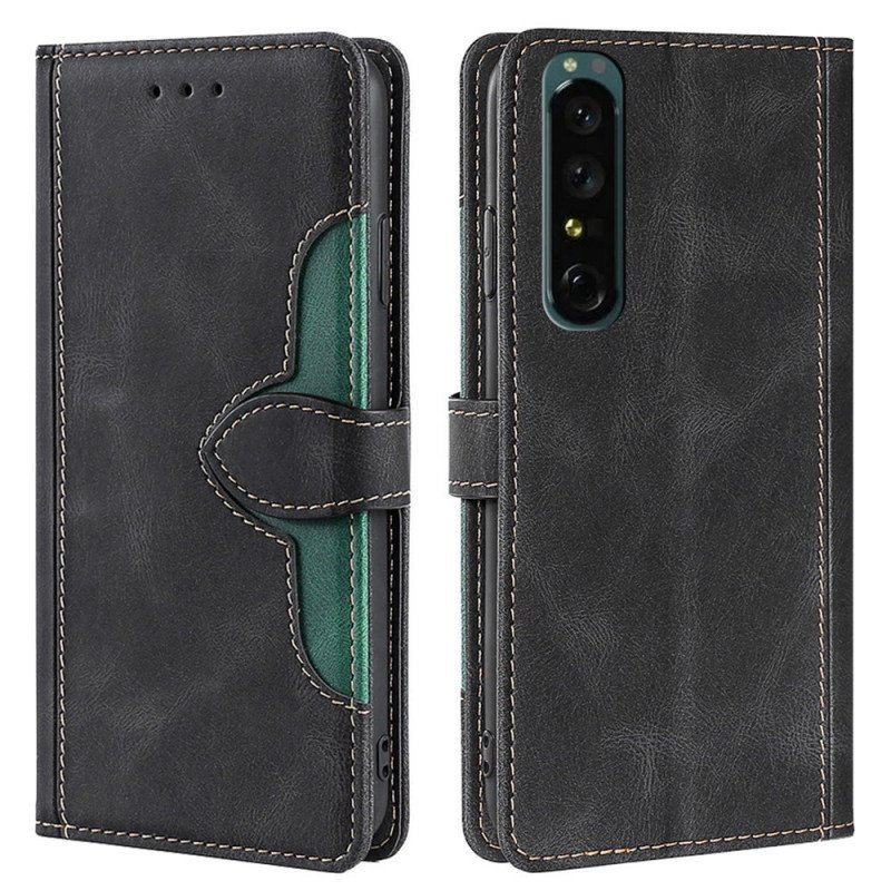 Etui Folio do Sony Xperia 1 IV Dwukolorowy Kwiatowy