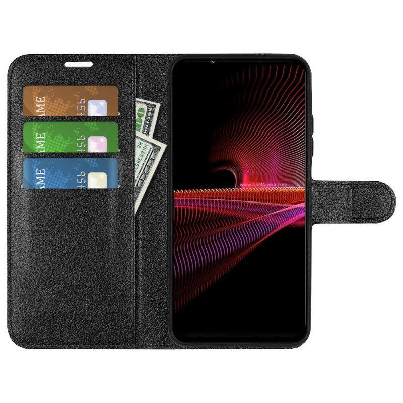 Etui Folio do Sony Xperia 1 IV Klasyczne Liczi