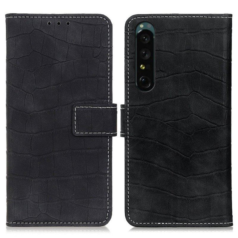 Etui Folio do Sony Xperia 1 IV Krokodyl