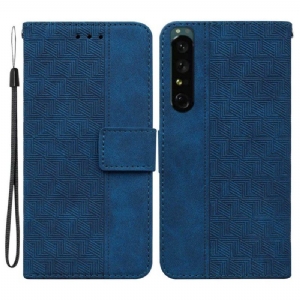 Etui Folio do Sony Xperia 1 IV z Łańcuch Pasiasty Wzór