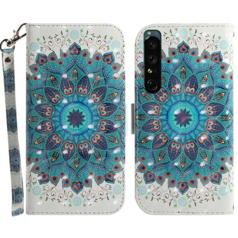 Etui Folio do Sony Xperia 1 IV z Łańcuch Paskowata Mandala