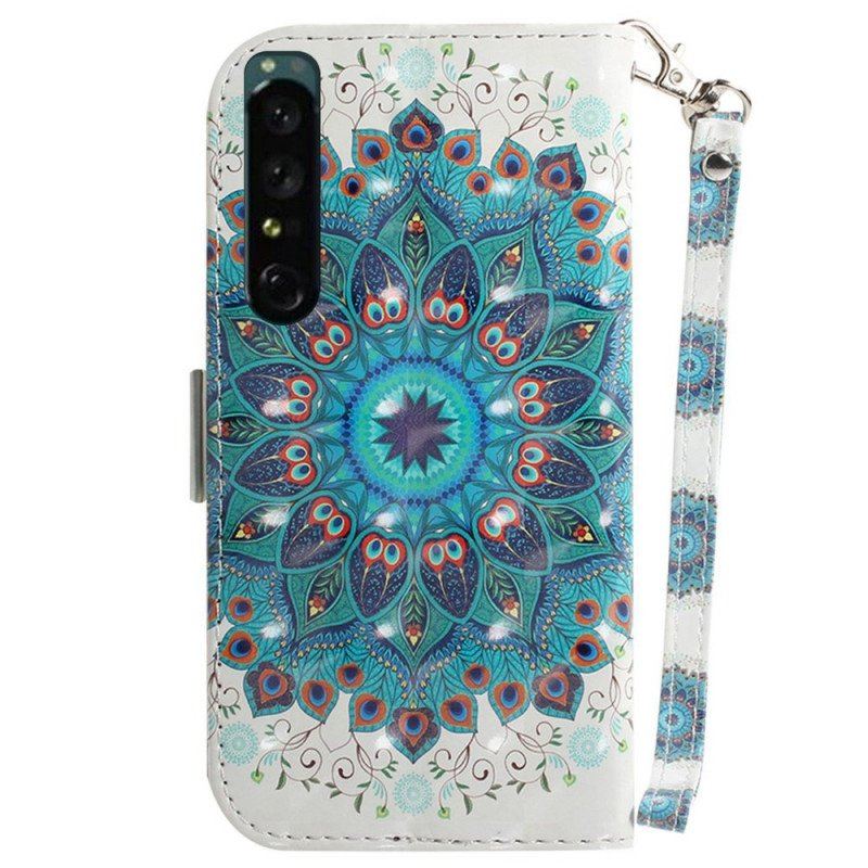 Etui Folio do Sony Xperia 1 IV z Łańcuch Paskowata Mandala