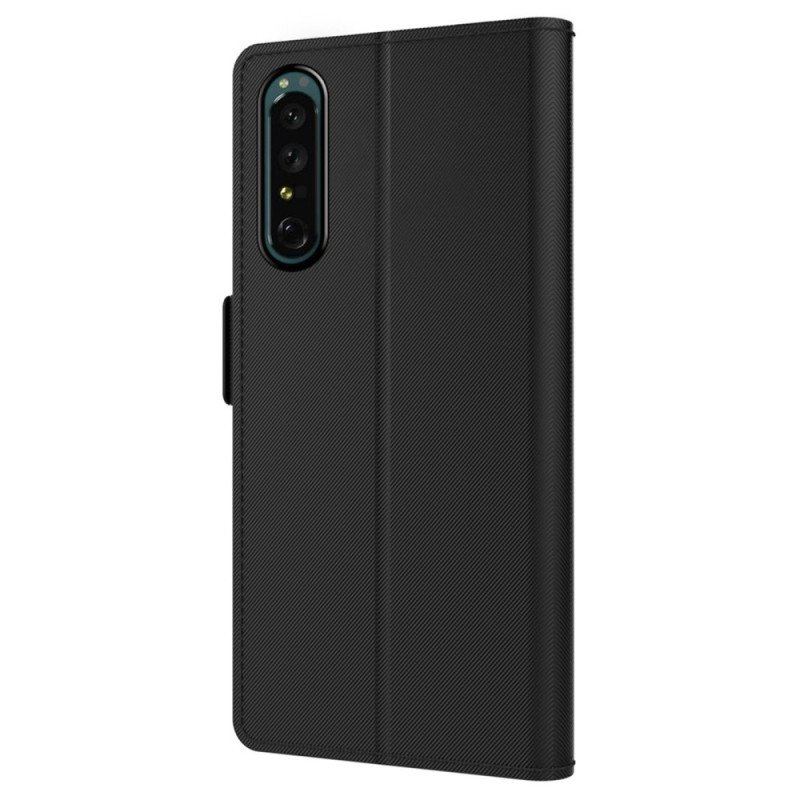 Etui Folio do Sony Xperia 1 IV Zdejmowane Lusterko I Uchwyt Na Kartę