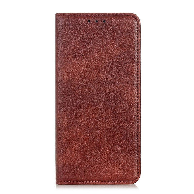 Etui Na Telefon do Sony Xperia 1 IV Etui Folio Skóra Dwoinowa Liczi