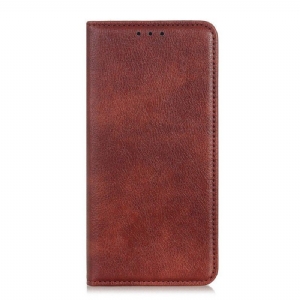 Etui Na Telefon do Sony Xperia 1 IV Etui Folio Skóra Dwoinowa Liczi