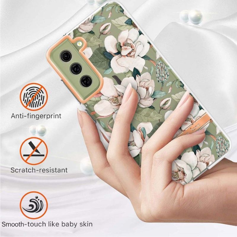 Etui do Samsung Galaxy S21 FE Anti-fall Gardenia Biały Kwiat