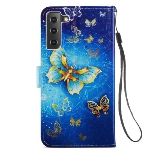 Etui Folio do Samsung Galaxy S21 FE Classic Złoty Motyl