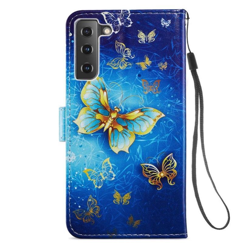 Etui Folio do Samsung Galaxy S21 FE Classic Złoty Motyl