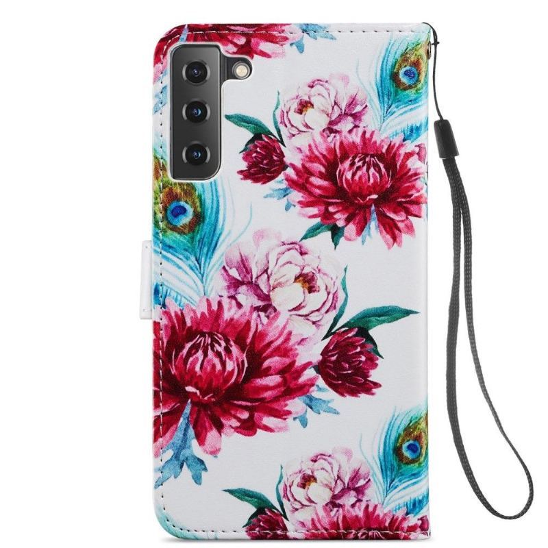 Etui Folio do Samsung Galaxy S21 FE Pawie Kwiat