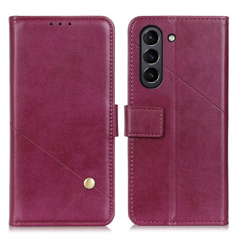 Etui Folio do Samsung Galaxy S21 FE Skórzany Futerał Klapa Ze Sztucznej Skóry Z Nitem