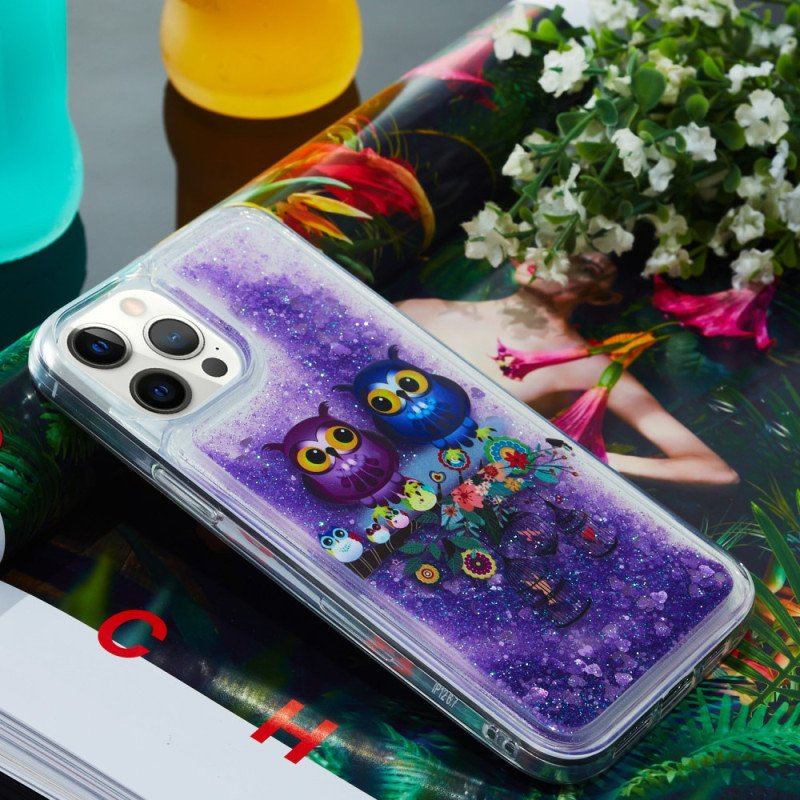 Etui do iPhone 15 Pro Max Błyszcząca Para Sów