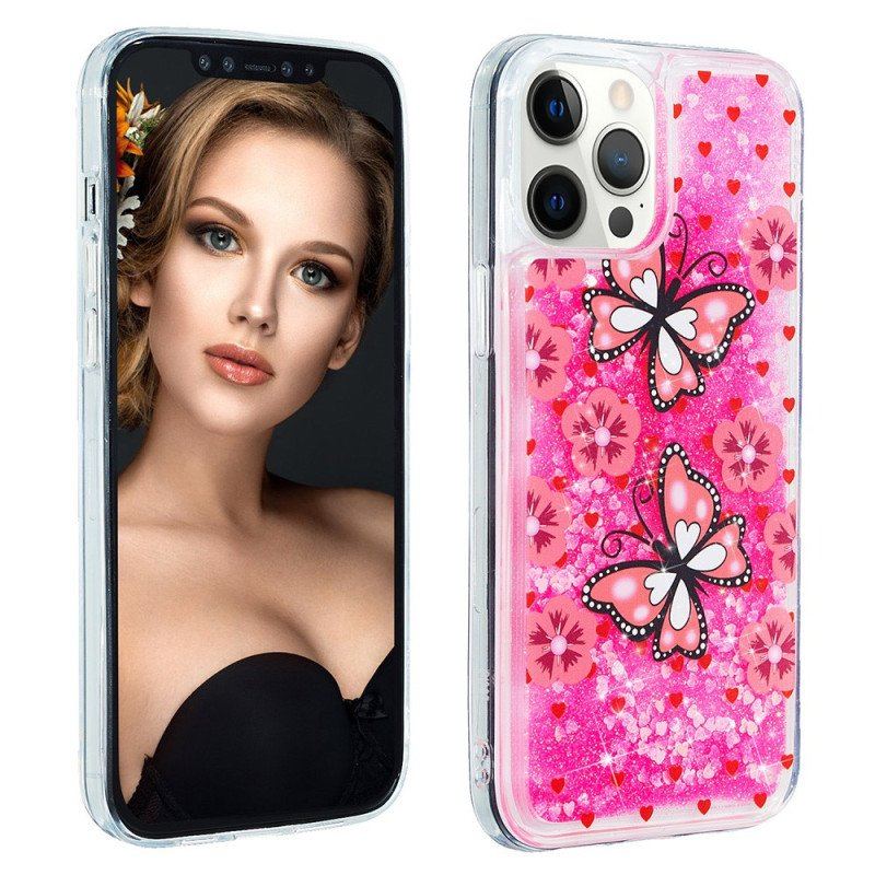 Etui do iPhone 15 Pro Max Błyszczące Motyle