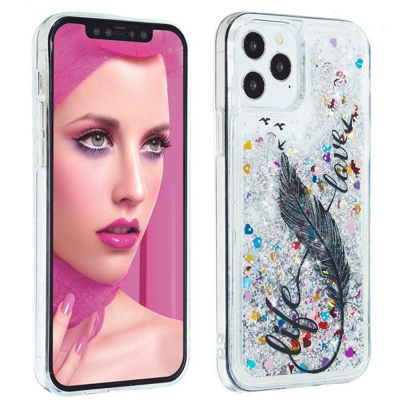 Etui do iPhone 15 Pro Max Cekiny Z Piór