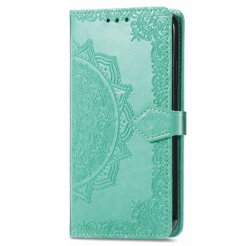 Etui Folio do iPhone 15 Pro Max z Łańcuch Barokowa Mandala Z Paskiem