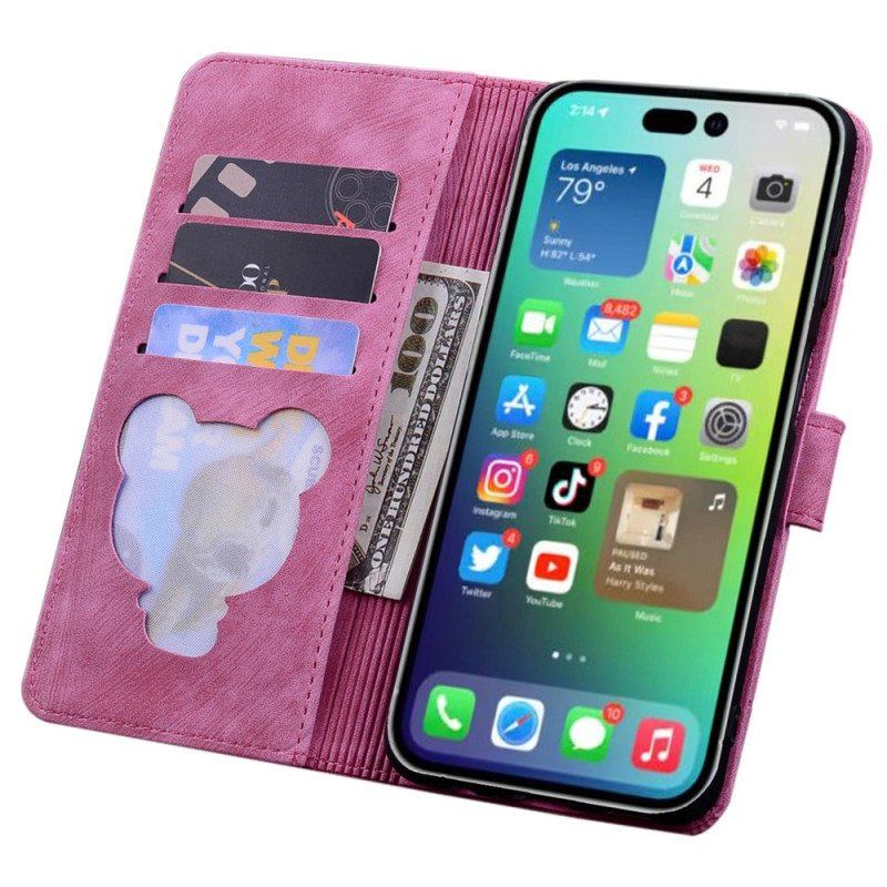 Etui Folio do iPhone 15 Pro Max z Łańcuch Stringi Cat Daydream