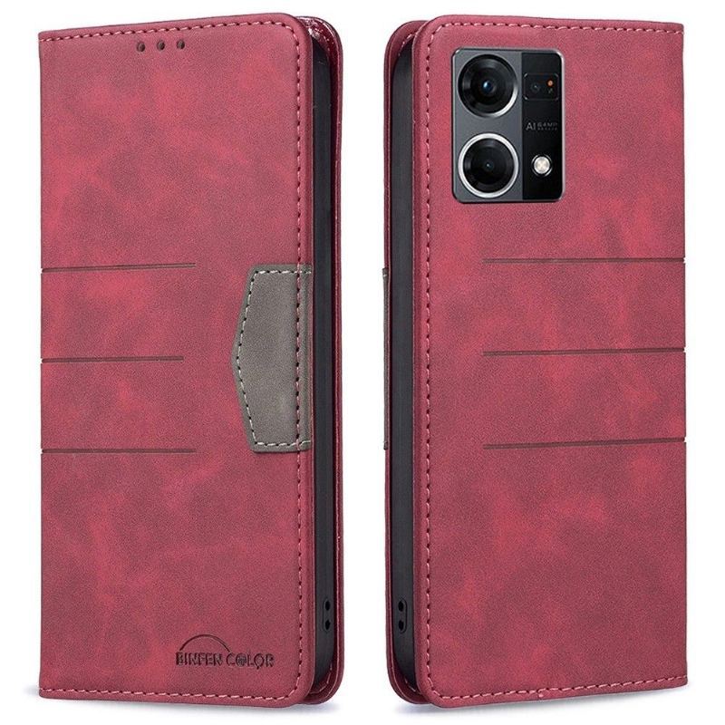 Etui Folio do Oppo Reno 7 Classic Skórzany Futerał Binfen Kolor Flip Faux Leather