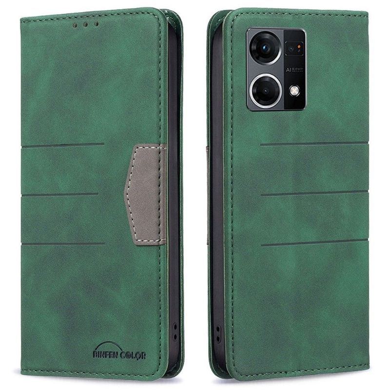 Etui Folio do Oppo Reno 7 Classic Skórzany Futerał Binfen Kolor Flip Faux Leather