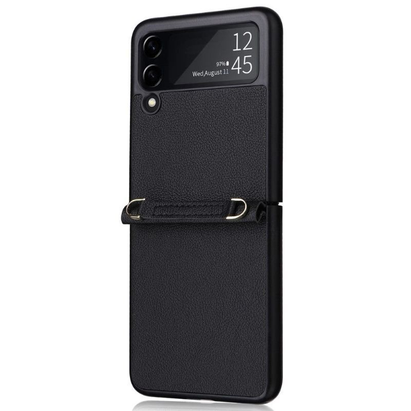 Etui do Samsung Galaxy Z Flip 3 5G Classic ze Sznurkiem Etui Folio Sztuczna Skóra