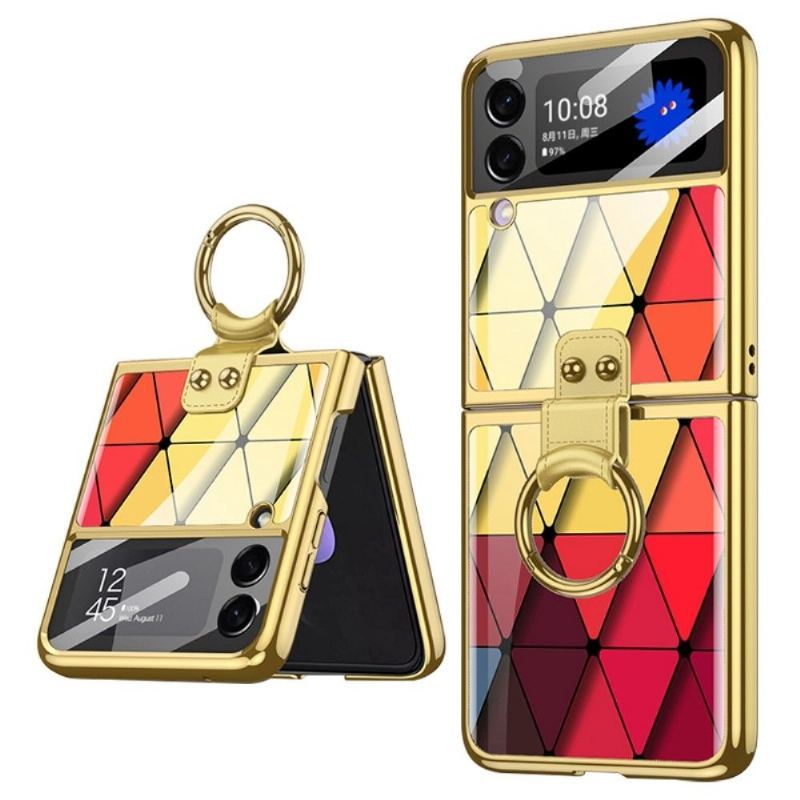 Etui do Samsung Galaxy Z Flip 3 5G Etui Folio Geometryczne Wzory Z Pierścieniem