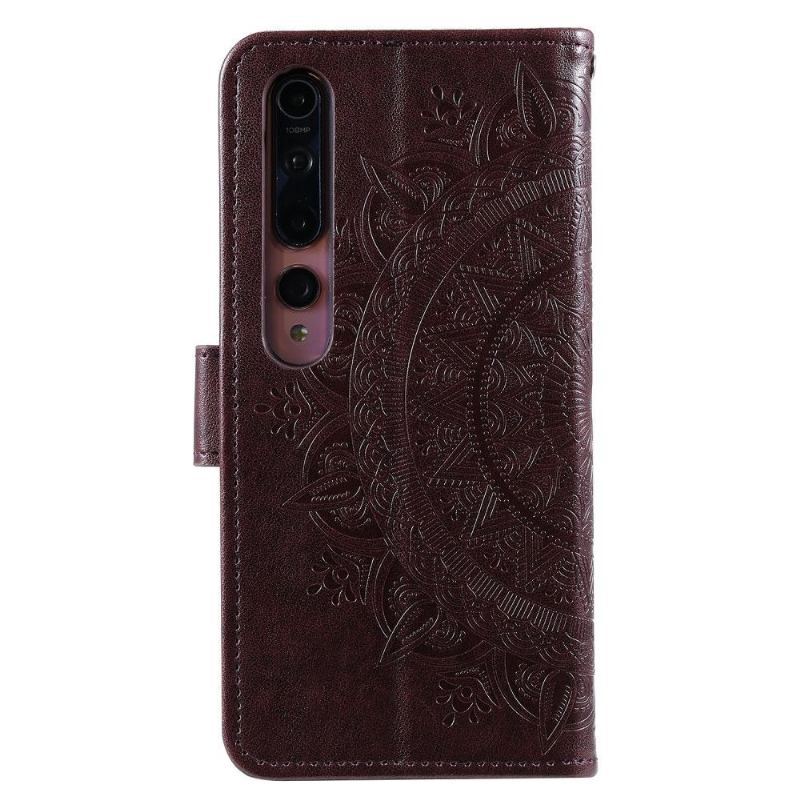 Skórzany Futerał do Xiaomi Mi 10 / 10 Pro Anti-fall Mandala Sun Relief