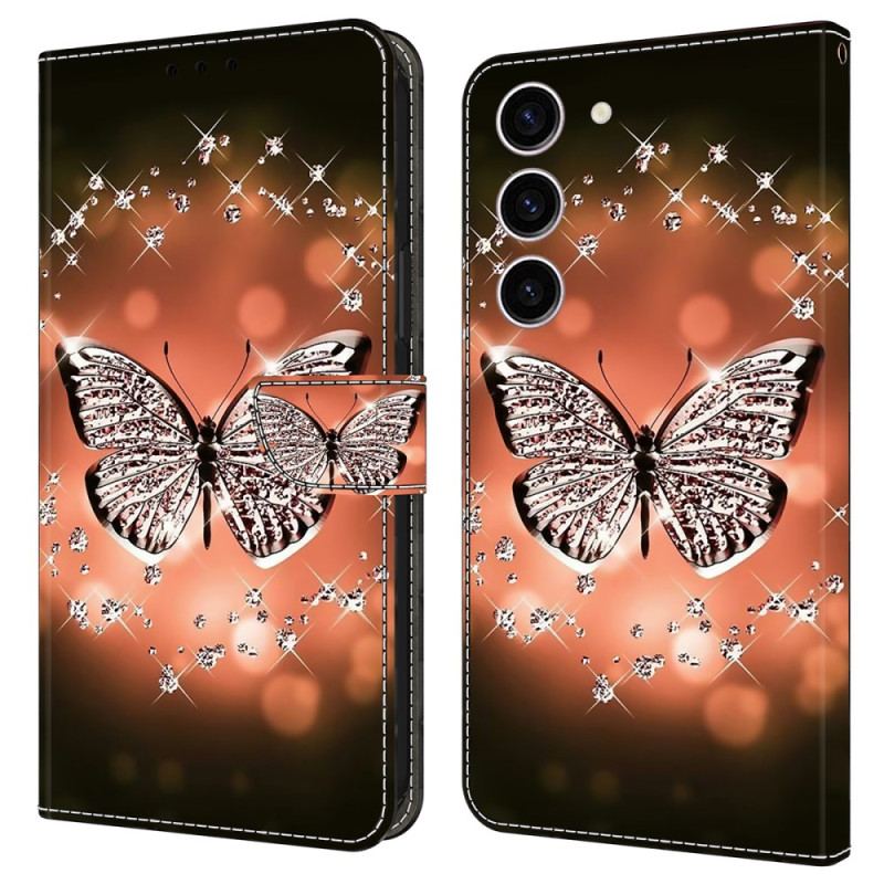 Etui Folio Do Samsung Galaxy S24 5g Kryształowy Motyl