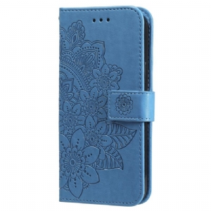 Etui Folio Do Samsung Galaxy S24 5g Kwiatowa Mandala Ze Smyczą