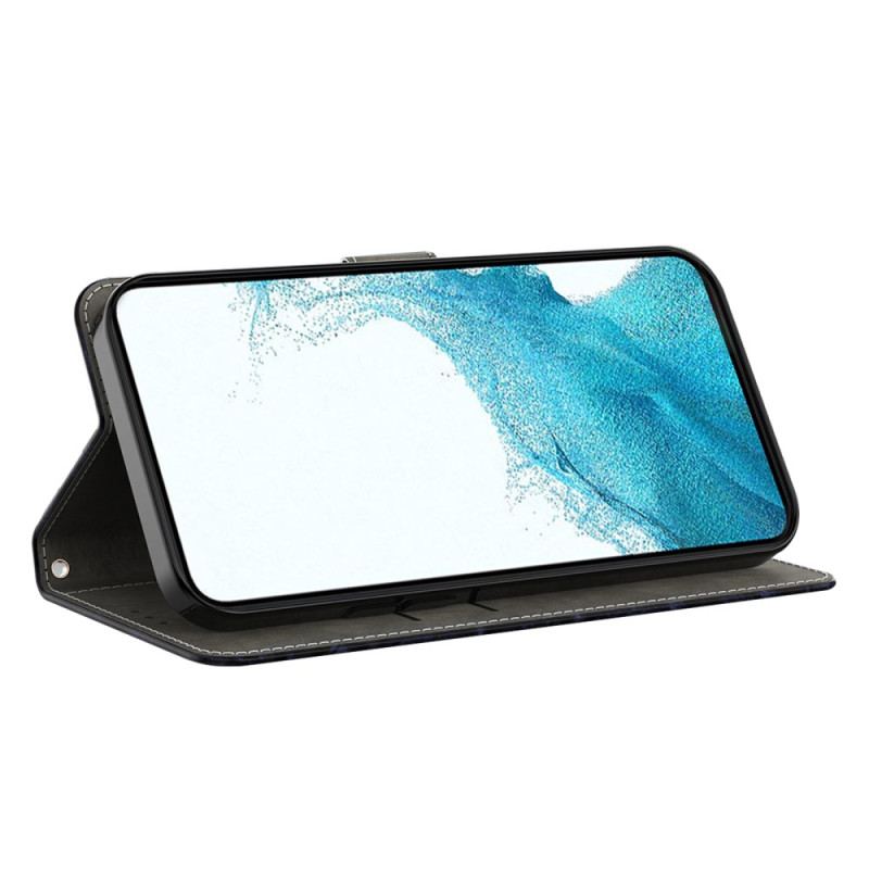 Etui Folio Do Samsung Galaxy S24 5g Srebrny Kwiat