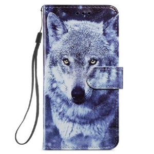 Etui Folio Samsung Galaxy S24 5g Biały Wilk Z Paskiem