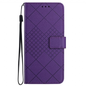 Etui Folio Samsung Galaxy S24 5g Dyskretne Diamenty Z Paskiem Etui Ochronne