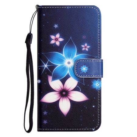 Etui Folio Samsung Galaxy S24 5g Księżycowe Kwiaty Z Paskiem