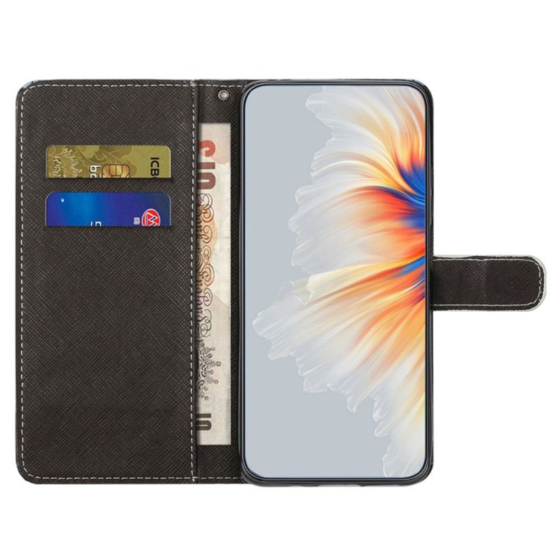 Etui Folio Samsung Galaxy S24 5g Księżycowe Kwiaty Z Paskiem