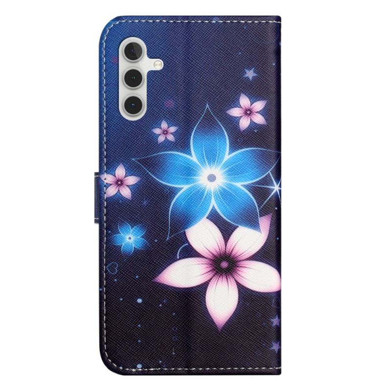 Etui Folio Samsung Galaxy S24 5g Księżycowe Kwiaty Z Paskiem