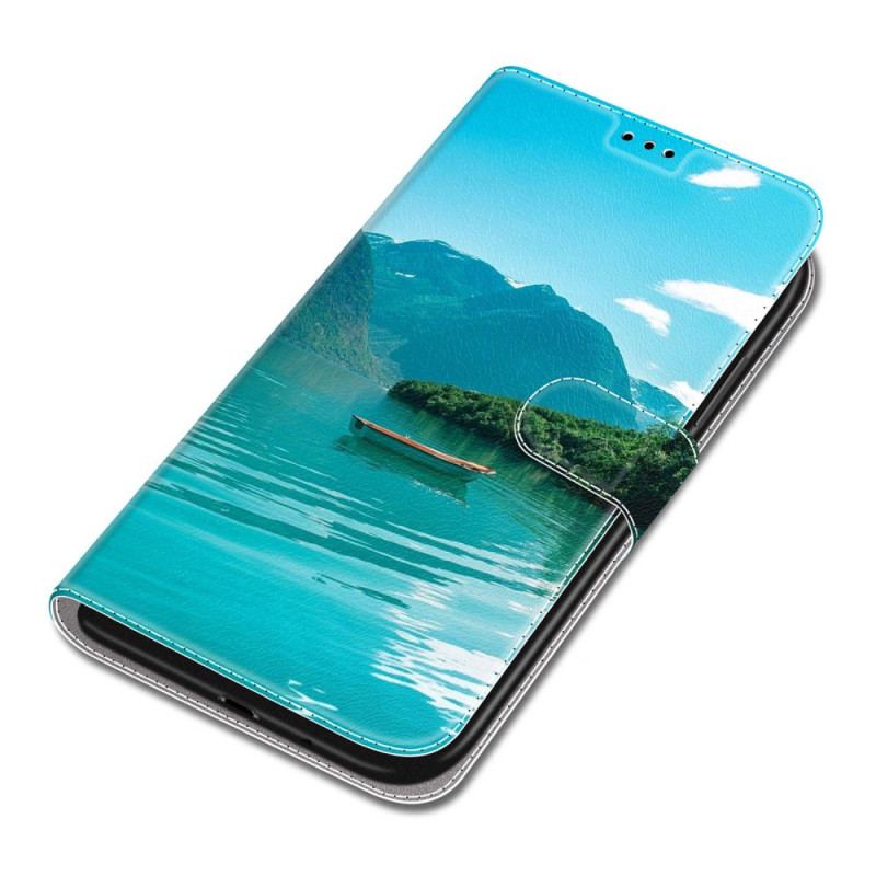 Etui Folio Samsung Galaxy S24 5g Łódź Na Smyczy Etui Ochronne