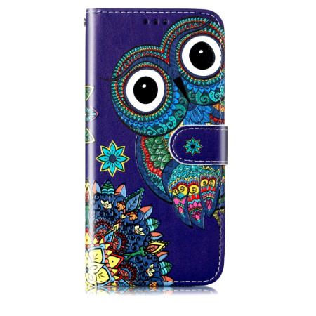 Etui Folio Samsung Galaxy S24 5g Niebieska Sowa Z Paskiem Etui Ochronne