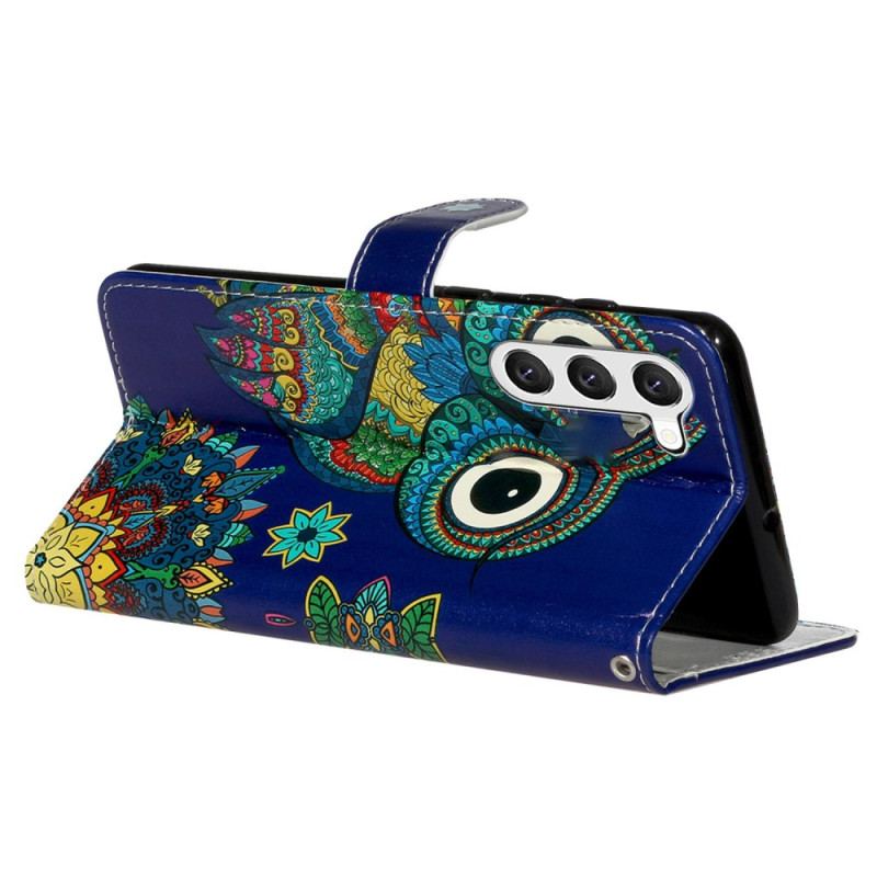 Etui Folio Samsung Galaxy S24 5g Niebieska Sowa Z Paskiem Etui Ochronne