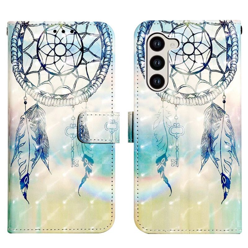 Etui Folio Samsung Galaxy S24 5g Niebieski Akwarelowy Łapacz Snów Etui Ochronne