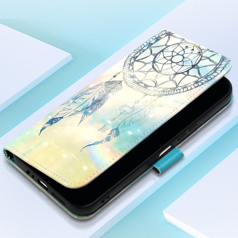 Etui Folio Samsung Galaxy S24 5g Niebieski Akwarelowy Łapacz Snów Etui Ochronne