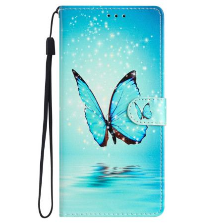 Etui Folio Samsung Galaxy S24 5g Niebieskie Motyle Z Paskiem Etui Ochronne