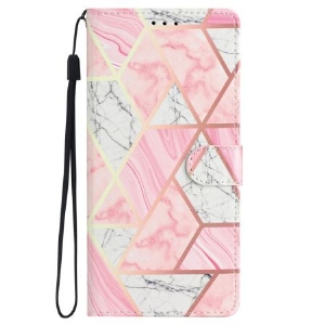 Etui Folio Samsung Galaxy S24 5g Różowy Marmur Z Paskiem Etui Ochronne