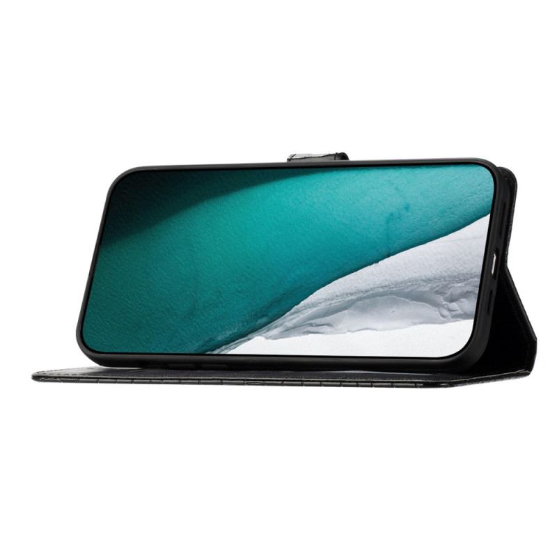 Etui Folio Samsung Galaxy S24 5g Tekstura Krokodyla I Pasek Etui Ochronne